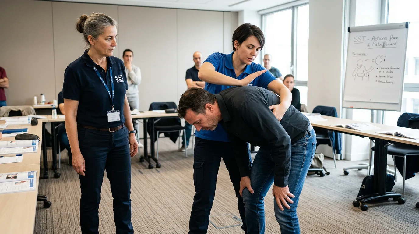 Renouvellement Formation SST lors d’un exercice pratique dans le Cher – étape 5 Renouvellement Formation SST lors d’un exercice pratique dans le Cher – étape 5